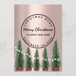 Menu de Natal Inverno Festa Light Green Rose