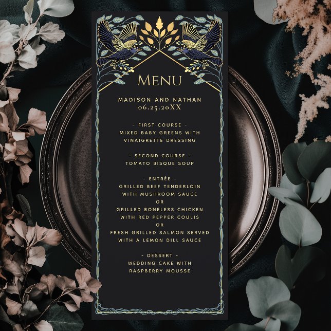Menu de Noiva Flat Corvo Gótico Encantado (Criador carregado)