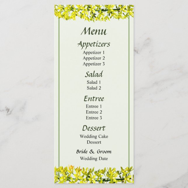 Menu de Orquídeas Forma Citrinum (Frente)