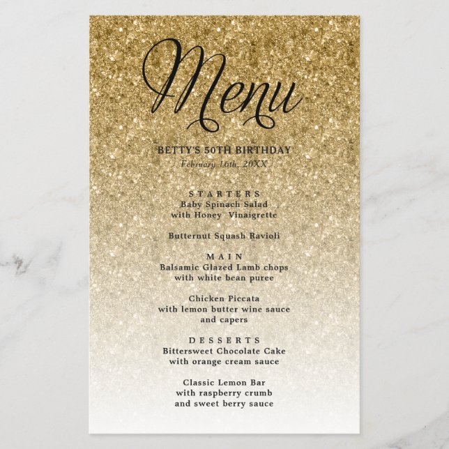 Menu de Parte de Cabeçalho do Script Dourado Glitt (Frente)