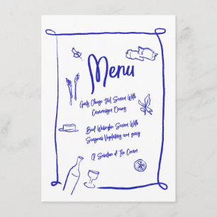 Menu de Parte Escrivável Desenhada à Mão do Estilo