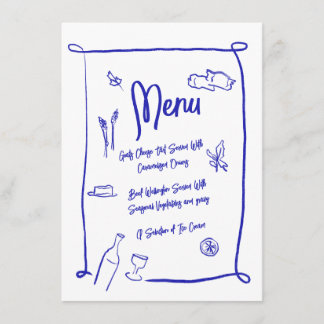 Menu de Parte Escrivável Desenhada à Mão do Estilo