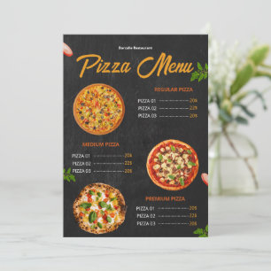 Menu de Pizza Editável Pizzaria Menu de Restaurant