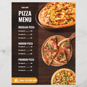 Menu de Pizza Editável pizzeria Menu de Restaurant