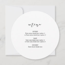 Menu de Placa de Casamento em Círculo Caligrafia E