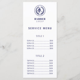 menu de preço de serviço simples salão de homens a