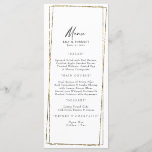 Menu de quadro geométrico Dourado Elegante e Toast