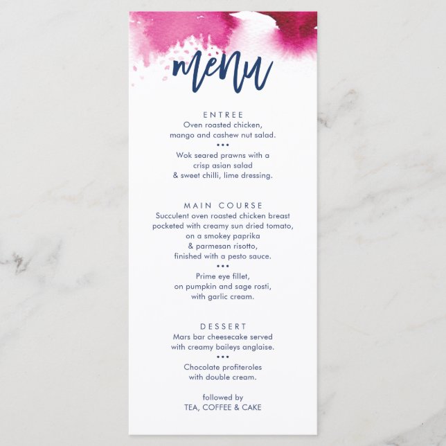 MENU DE RECEÇÃO DE CASAMENTO aquarela rosa azul ad (Frente)