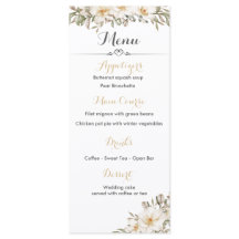 Menu de recepção de casamento com Magnolia Blossom