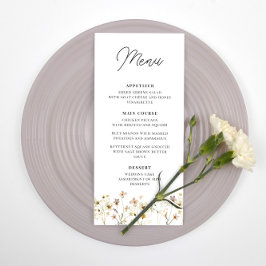 Menu de Recepção de casamento de flor selvagem