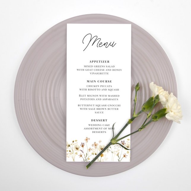 Menu de Recepção de casamento de flor selvagem (Criador carregado)
