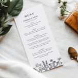 Menu de Recepção de casamento de flor selvagem do<br><div class="desc">Menu de Recepção de casamento de flor selvagem do Boho Garden</div>