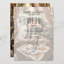 Menu de Recepção de casamento de Fotografias Moder