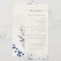 Menu de Recepção de Casamento Elegante