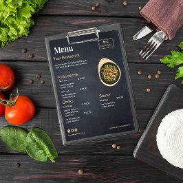 Menu de restaurante personalizado | Menu preto-e-f