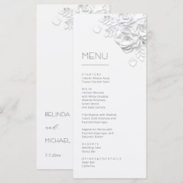 Menu de Rosas Brancas Recortadas em 3D