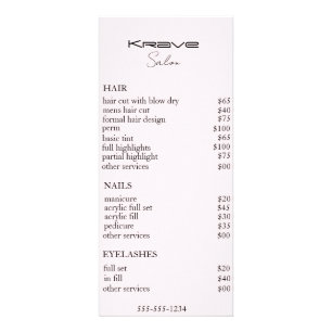 menu de serviço de iluminação