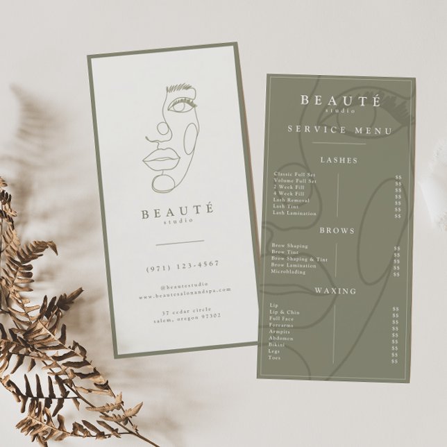 Menu de Serviço de Lash & Linha de Olividade Minim (Criador carregado)