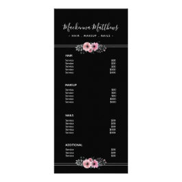 Menu de Serviço de Senha Floral Negra