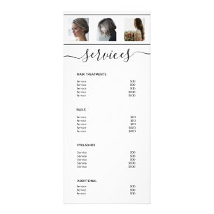 Menu de Serviço White Spa Salon de Colagem de Fot