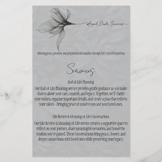 Menu de Serviços (Frente)