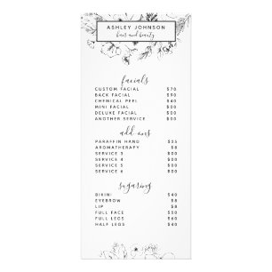 Menu de Serviços 2 do Modern Botanical Black Whit