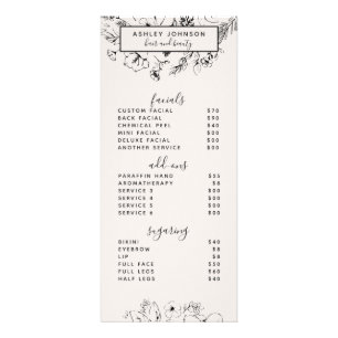 Menu de Serviços 2 do Spa 3 Preto com Blush Botâ