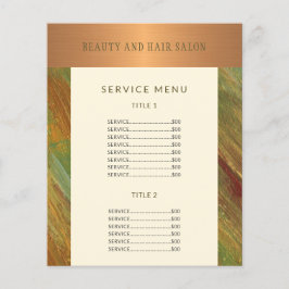 Menu de serviços de salão de beleza moderno promoc