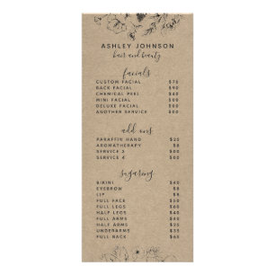 Menu de Serviços do Modern Botânico Black Kraft 