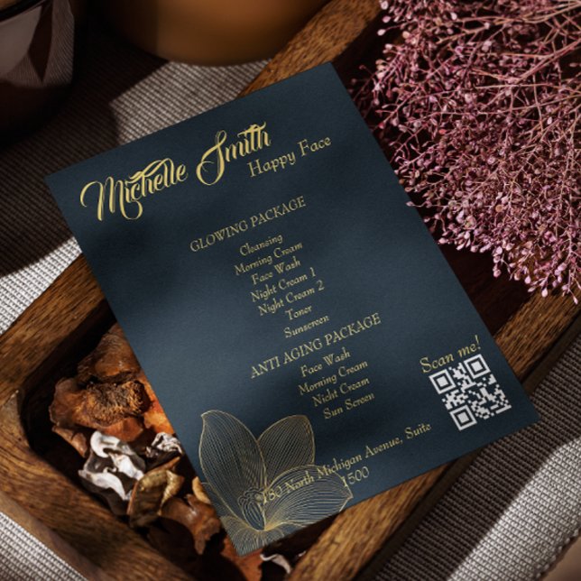 Menu de Serviços Empresariais Código Qr Esteticist (Business Service Menu Esthetician Qr Code Flyer)