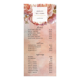 Menu de Serviços Modern Botânico Rose Peony 3