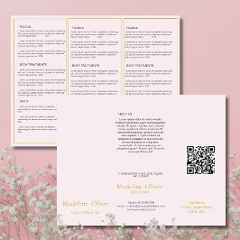 Menu de Spa de Beleza Rosa Dourado Elegante