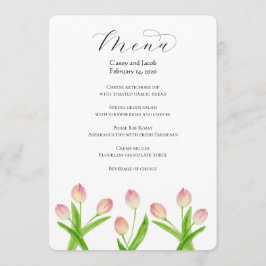 Menu de Tulipas Cor-de-Água Rosa para Casamentos o