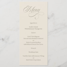Menu de Villa Toscana com Caligrafia Elegante