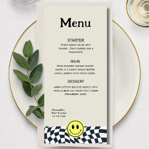 Menu de vinheta retrorreflector preto e branco com