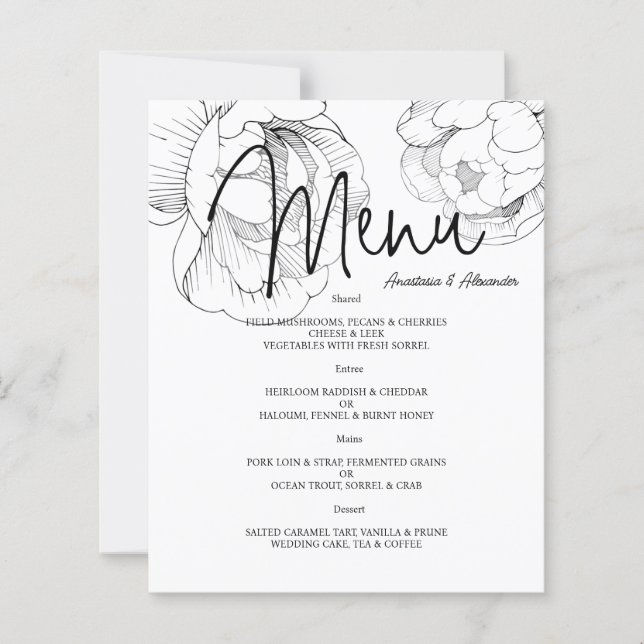 MENU DE WEDDING Floral. Folheto (Frente)