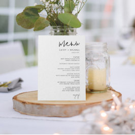 Menu de White Paper e Preto do Script Minimalista 