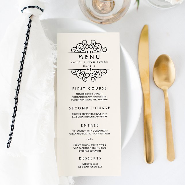 Menu Deco Flourish Wedding (Criador carregado)