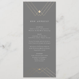 Menu Deco Gatsby Geométrico da Cinza Diamond Dourada