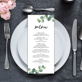 Menu Decoração Rústica de Noiva com Eucalipto Botânico