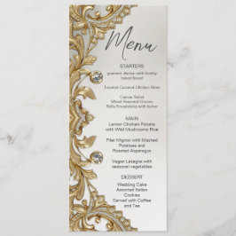 Menu Decorativo de Casamento Dourado