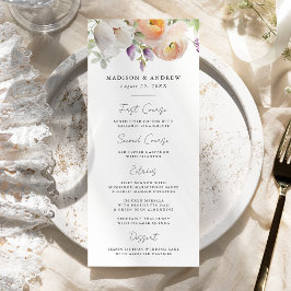 Menu Delicate Primavera Floral Wedding
