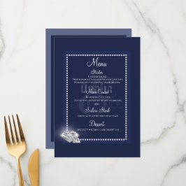 Menu Denim e diamante azul