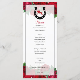 Menu Derby Race Horse Rosas vermelhas