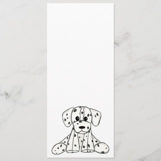 Menu Desenho simples de um cão dalmata de pelúcia em pr (Frente)
