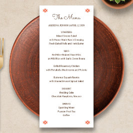 Menu Desert Chic Sedona Wedding