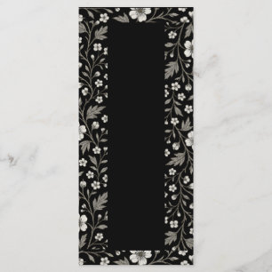 Menu Design de Boundary Floral Hawthorn Preto