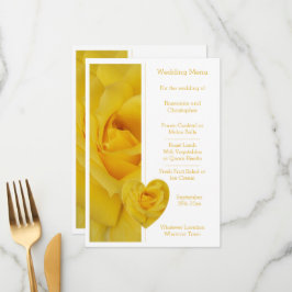 Menu Design de Casamento de Rosa Amarelo