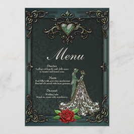 Menu Design de colheita elegante e romântica.