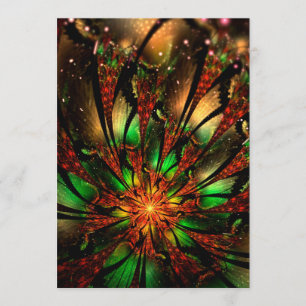 Menu design de flor fractal abstrato.